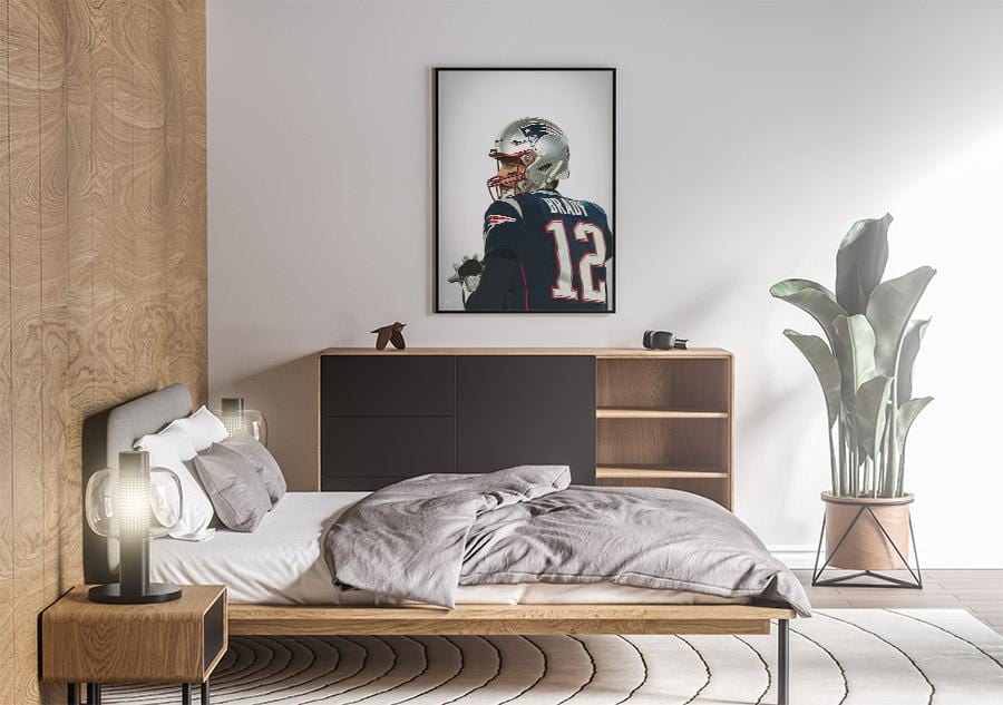 JS Sport Prints A1 / Black Frame / No White Border Tom Brady Patriots