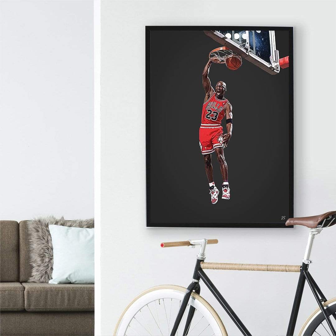 JS Sport Prints A2 / Black Frame / No White Border Michael Jordan Dunk