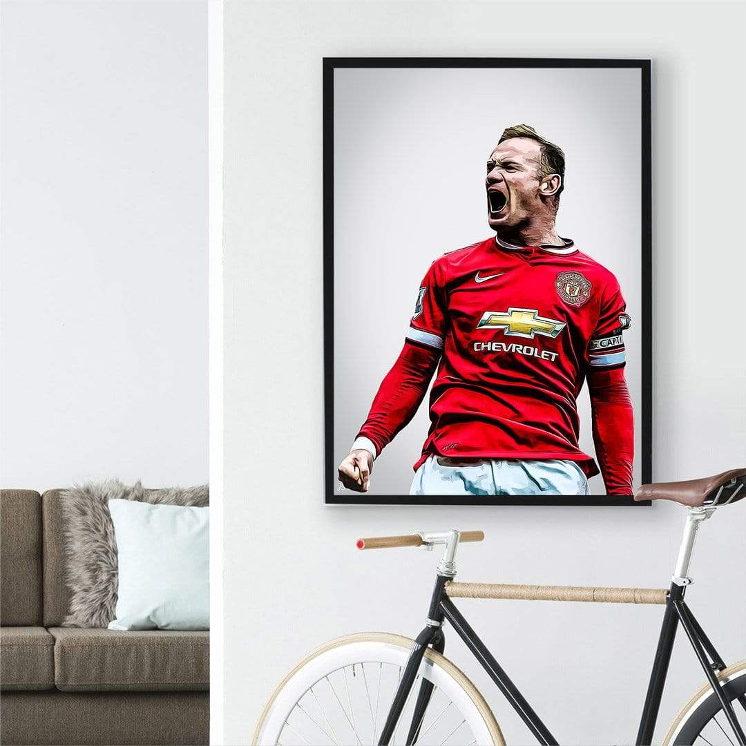 JS Sport Prints A2 / Black Frame / No White Border Wayne Rooney