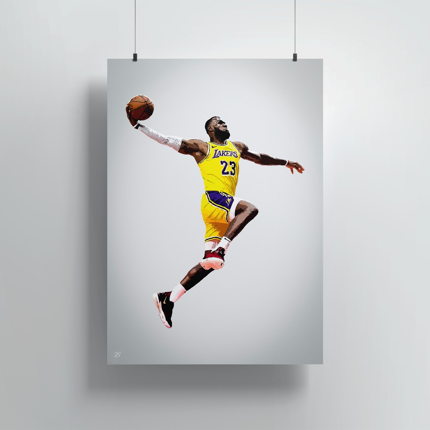 Basketball Legends LA Lakers Team Wall Art, Lebron James Art poster - No  Frame